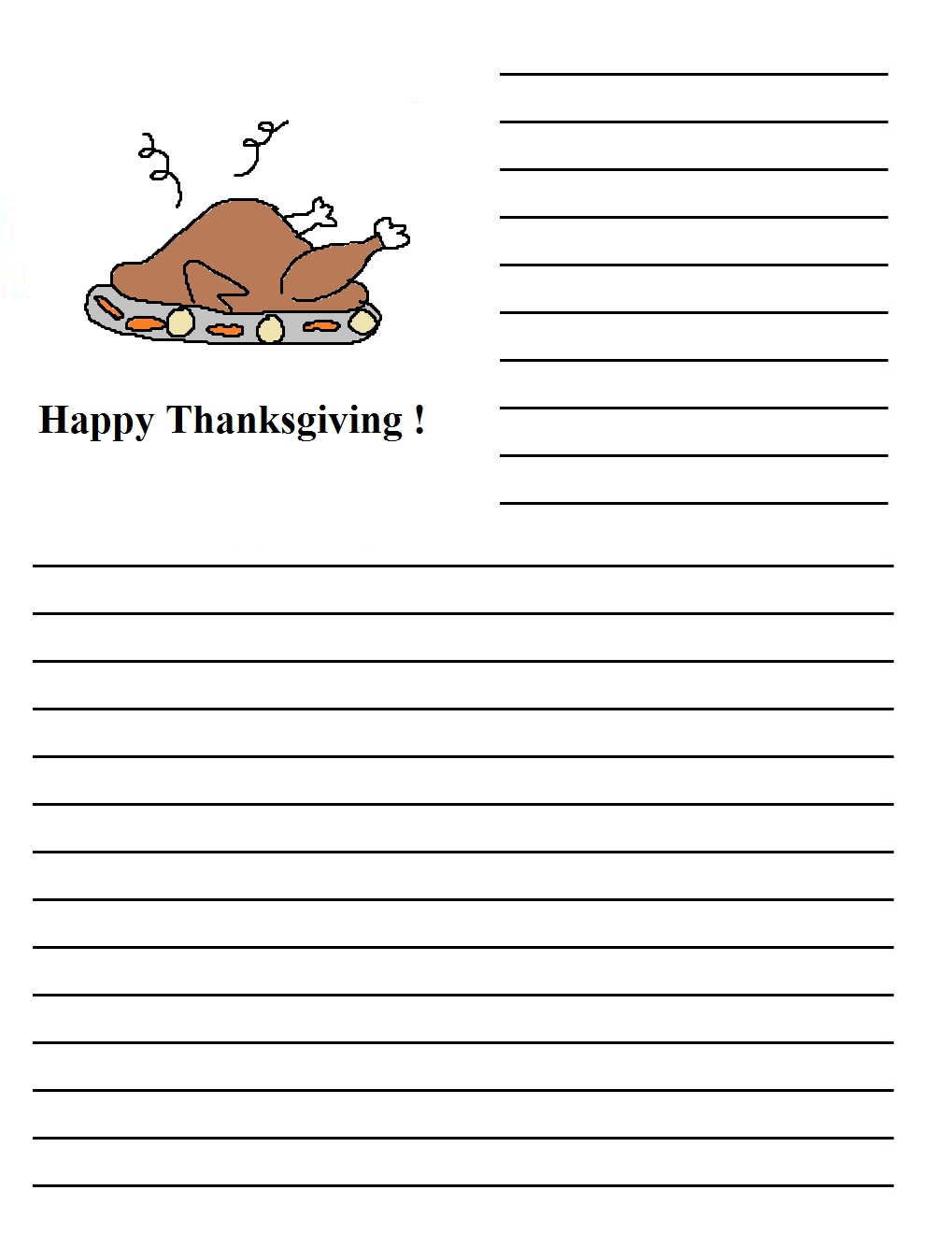 Thanksgiving Writing Paper Free Printable Printable Templates